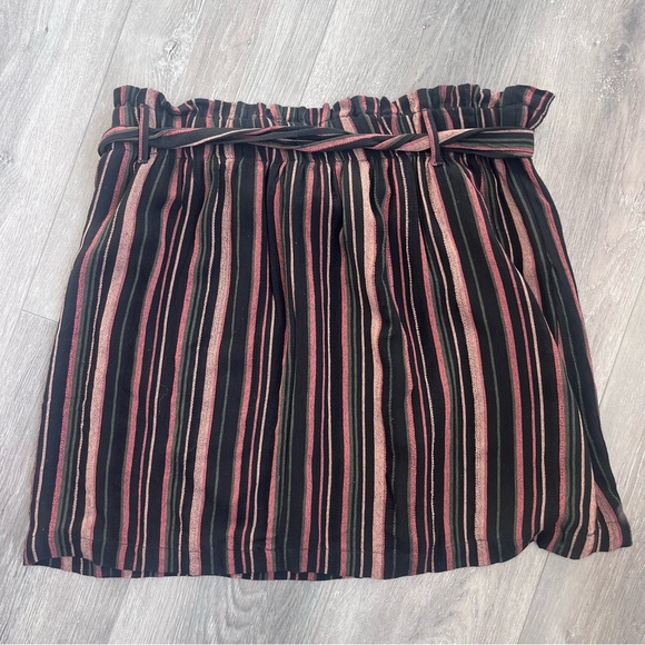 American Eagle Striped Paperbag Waist Women's Skirt L New - Picture 3 of 3
